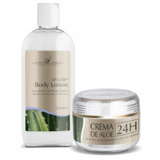 Aloe 24h day&night cream (100ml) with D'Luxe® body lotion (anti-aging)